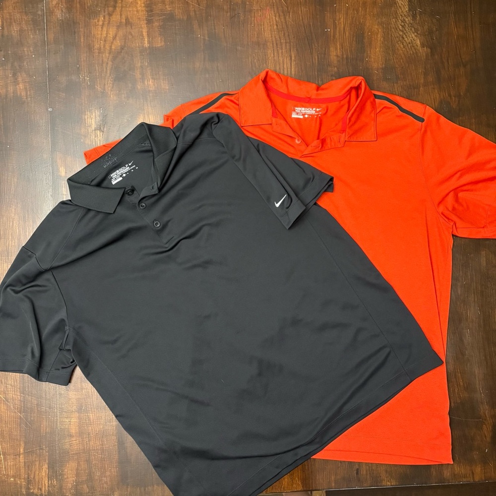Nike Golf Men's Black and orange Polo Shirt Set